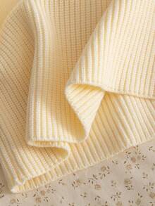 Sparklyn 2 件套可爱女孩杏仁白色针织上衣和浅棕色百褶裙，饰有精致的钻石图案和蝴蝶结装饰，适合春秋季、秋冬季节，非常适合学校、派对、家庭活动