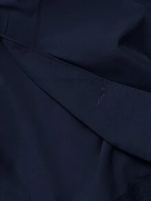 SHEIN MOD 女式海军蓝短款休闲宽松夹克（配腰带）、秋季外套、秋季大衣、秋装、巡航女装、返校装 - 藏蓝色 - 查看 6