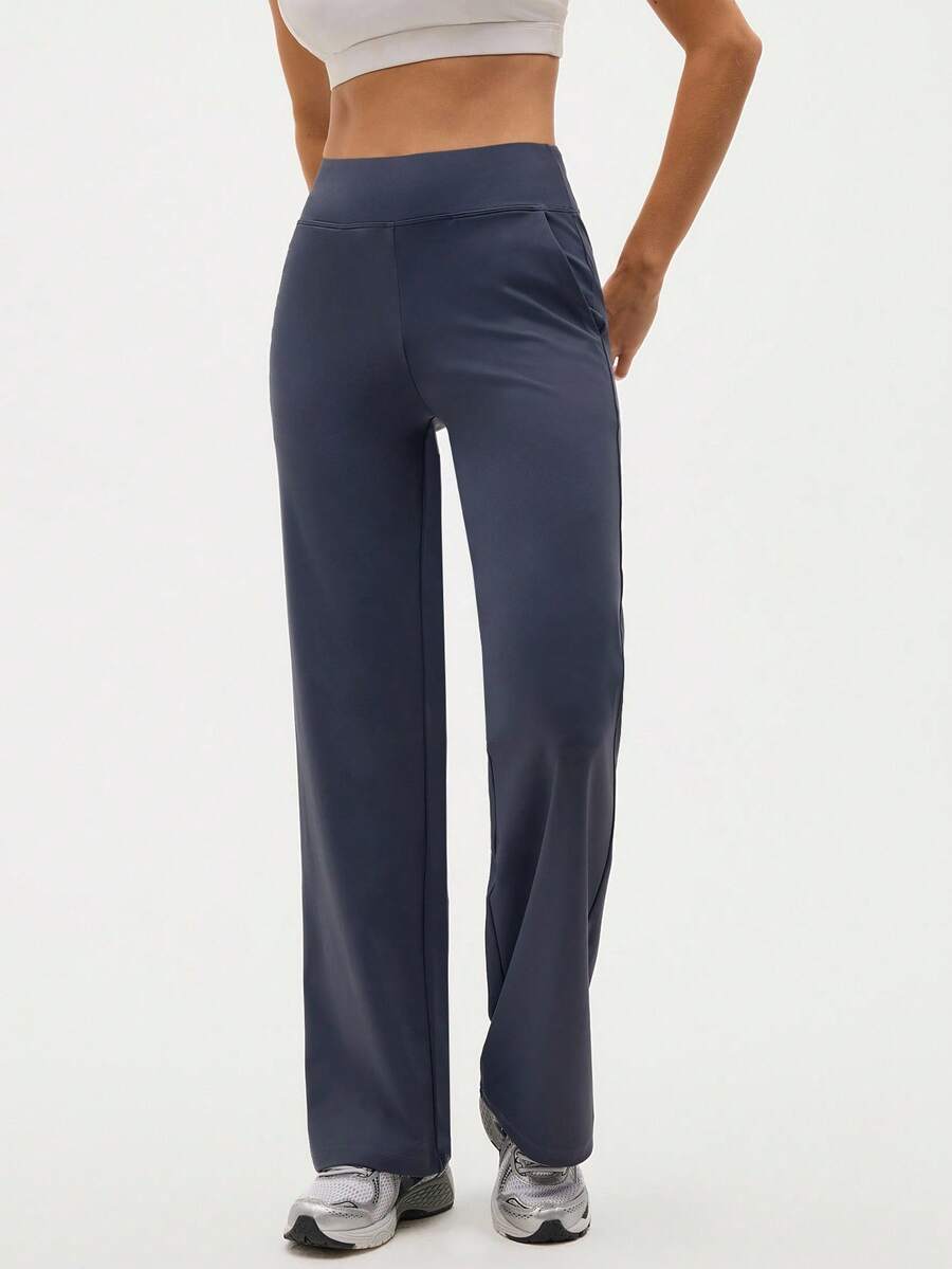 Eassivo Eassivo Women's Solid Color High Waist Pocketed Casual Fitness Outdoor Sweatpants