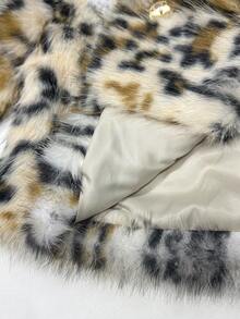 Coolane 女士冬季街头风复古时尚锐舞Y2K洞穴豹纹猎豹印花人造毛皮保暖御寒宽松长袖人造毛皮外套 - 彩色 - 查看 8