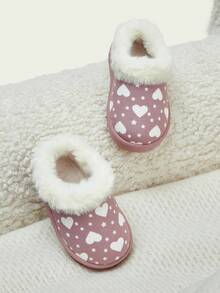 Cozy Pixies 1 Paio di pantofole invernali con cuori alla moda, senza lacci, con fodera calda, adatte per casa, casual, uso quotidiano, esterno in inverno (modello casuale)