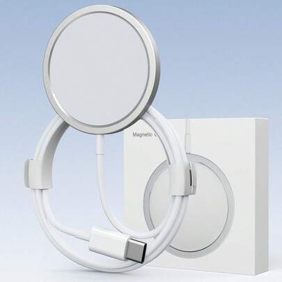 Teckwe 1 Tấm sạc không dây từ tính 15W Sạc nhanh, Tương thích với iPhone 17/16/15/14/13/12/11, Thích hợp cho văn phòng, ký túc xá, nhà ở