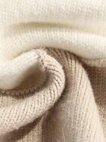 SHEIN 2 件套女童毛绒针织毛衣和荷叶边下摆裤子套装，秋冬