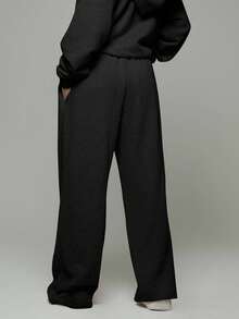 Musera Sport Quần thể thao dáng suông, dây rút, chất liệu jersey, thích hợp cho các hoạt động như Padel, Tennis, Pickleball, tập gym, thể dục, yoga, pilates, mặc hàng ngày. - màu đen - Xem 4