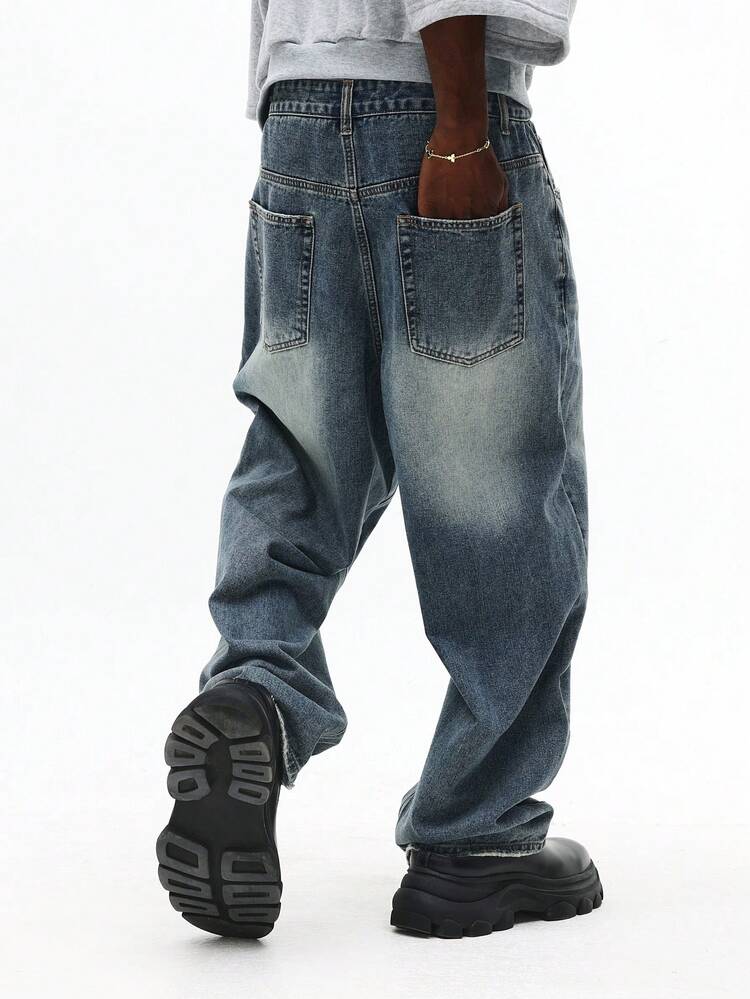Wide Leg Baggy Denim Jeans With Relaxed Fit