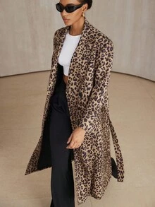 Aveloria Modichic 豹纹空气层水印花经典欧美风中长款时尚百搭风衣秋冬 - 彩色 - 查看 1