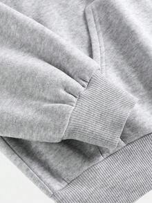 SHEIN Girlism 少女字母印花连帽衫和运动裤套装 - 灰色 - 查看 4