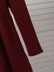 2pcs/Set Toddler Girls' Cute Bow Decor Vest & Dress Outfit, Velvet Ribbed Solid Color Dress With Contrast Color Cardigan Vest, Spring/Autumn Girl S Spring And Autumn Dress Kids Pleated Skirt Sets Girls Skirts Sets Burgundy Dress Kids Girl Autumn And Winter Young Girls Dressse