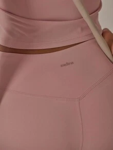 Aralina Bộ đồ tập gym năng động hai mảnh Leisurewear dành cho nữ, áo không tay có khóa kéo nửa thân và quần legging - Hồng - Xem 4