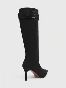 CUCCOO SZL Women's Fashionable Black Mid-Calf Boots - Black - View 4