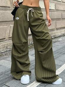 Coolane Women's Fall Basic Striped Wide Leg Sweatpants Streetwear Y2k