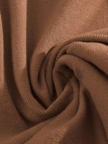 SHEIN Clasi Suéter casual de mujer de talla grande con cuello alto, manga larga, diseño de botones y contraste de color, para otoño/invierno