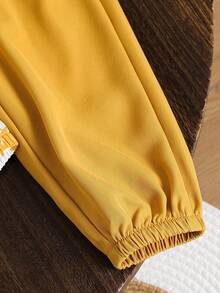 2pcs Baby/Toddler Dinosaur Print Contrast Color Hooded Jacket And Solid Color Pants Set, Suitable For Outdoor Travel, Spring/Summer/Autumn