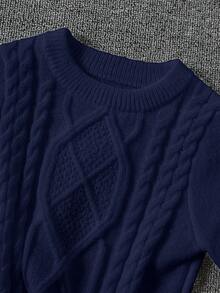 SHEIN 1 pezzo Maglione casual con vestibilità ampia e girocollo, adatto per outfit per bambini, abbigliamento per ragazzi, set per il ritorno a scuola, adatto per feste di compleanno, feste serali, matrimoni, battesimi, cerimonie di apertura scolastica, uso quotidiano, viaggi, sport, stagione autunno/inverno