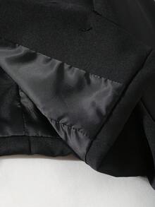SHEIN 少女简约时尚翻领长袖短款纯色西装外套，四季百搭时尚外套 - 黑色 - 查看 6