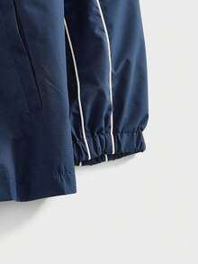 EASEVO Chaqueta casual de hombre talla grande con ribete de contraste, para otoño e invierno