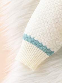 2 件套男童条纹针织毛衣和配套裤子，秋冬休闲舒适装，适合日常穿着、居家、户外、旅行、上学