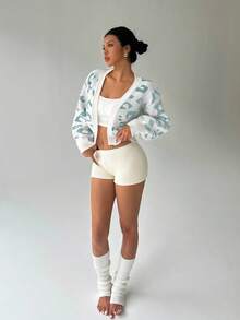 SHEIN Unity 女士豹纹宽松休闲开衫，秋冬 - 彩色 - 查看 3