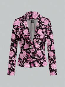 Shutterstock Glamance Women's Casual Minimalist Blazer Jacket, Suitable For Winter, Slim Fit Suit Jacket For Women Pink Jacket Women Blazers Women Blazers - Multicolor - View 1