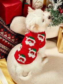 PETSIN 圣诞节红色圣诞老人可爱宠物毛衣 - 紅色 - 查看 1