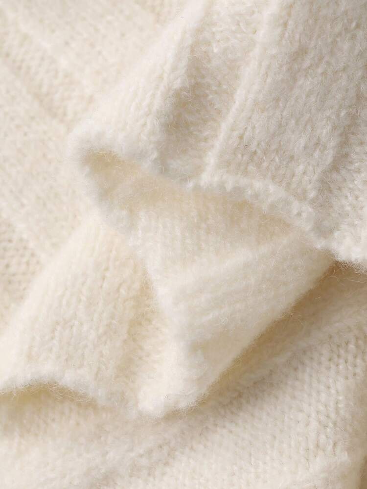 Women's Solid Color Backless Tie-Up Long Sleeve Elegant Autumn/Winter Knit Sweater