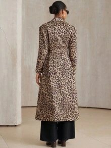 Aveloria Modichic 豹纹空气层水印花经典欧美风中长款时尚百搭风衣秋冬 - 彩色 - 查看 2