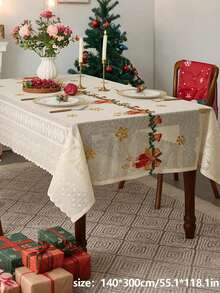 Cirelle 1 chiếc khăn trải bàn trang trí không khí Giáng sinh, khăn trải bàn tiệc ngày lễ, khăn trải bàn in hình Giáng sinh, khăn trải bàn ăn phù hợp để trang trí hàng ngày, phù hợp cho các ngày lễ và sử dụng hàng ngày. - Nhiều màu - Xem 16