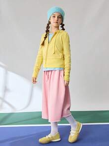 JNSQ 1 Pair Back To School Versatile, Lightweight, Non-Slip, Retro Style Casual Flat Ballet Flats, Children Sports Shoes - Light Yellow - View 3