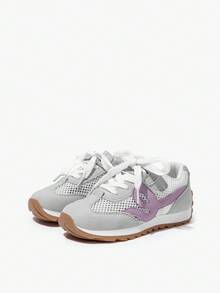SHEIN 1 Pair Children's Lightweight Breathable Mesh Patchwork Soft-Sole Non-Slip Casual Sneakers For Back To School, Spring/Summer