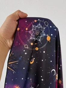 Sunspun Đầm dài tay/đầm ngắn in họa tiết bầu trời đầy sao ngày lễ thanh lịch đa năng mới, thiết kế dây buộc ruy băng, khóa kéo phía trước, thắt eo, dành cho nữ, dự tiệc/sinh nhật - Nhiều màu - Xem 8
