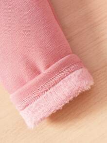 女嬰2入組素色加絨內裏緊身打底褲 - 彩色 - 查看 4