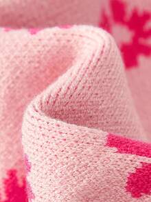 Cozy Pixies 2 件装女婴花卉图案撞色圆领长袖上衣和裤子针织套装 - 彩色 - 查看 5