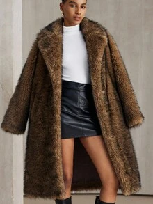 Aveloria Modichic Women Faux Fur Coats - Brown - View 6