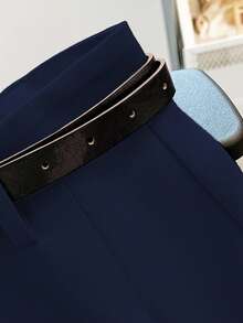 Franclia Shorts de color caqui sólido para mujer, de talle medio-alto con cinturón, versátiles para uso casual y de oficina, nuevos para el verano