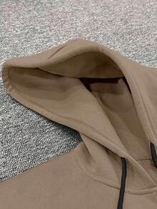 Claim Dot Men's Casual Short Hooded Cardigan, Long Sleeve Top