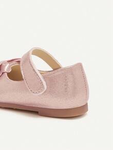 Cozy Pixies A Pair Of Pink Party Princess Bow  For Infants Cute And Simple, Everyday Wear Baby Flats - Pink - View 4