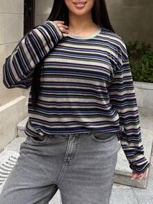 Dazy Plus Plus Size T-Shirts - Grey - View 1
