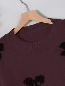 Maglione lavorato a maglia con collo a ciurillo, stile casual e ampio, adatto per ragazze adolescenti, ideale per il tempo libero e lo sport all'aperto - Bordò - Visualizzare 3