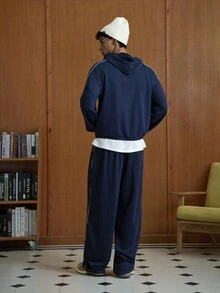 TOKVUE 男士连帽卫衣和裤子 男士两件套 男士套装 男士运动服 男士运动套装 男士慢跑套装，秋季服装 - 寶藍色 - 查看 2