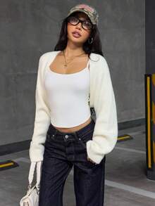 Muchica Ladies' New Best-Selling Autumn And Winter Solid Color Simple Casual Cardigans And Long-Sleeved Tops