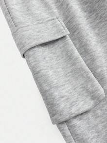 SHEIN Girlism بنطلون كاجوال فضفاض مبطن حراريًا بطبعة زهرية رمادية للمراهقات، بنطلون رياضي فضفاض رمادي، بنطلون رياضي فضفاض رمادي واسع الساق، بنطلون رياضي فضفاض رمادي للبنات