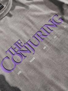 ROMWE MEN The Conjuring X ROMWE 男士休闲图案印花短袖T恤 - 黑色 - 查看 3