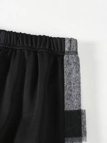 SHEIN Explorewe Girls Casual Loose Plaid Hooded Shacket Paired With Sweatpants Suit, Suitable For School, Campus, Leisure And Daily Wear, Autumn