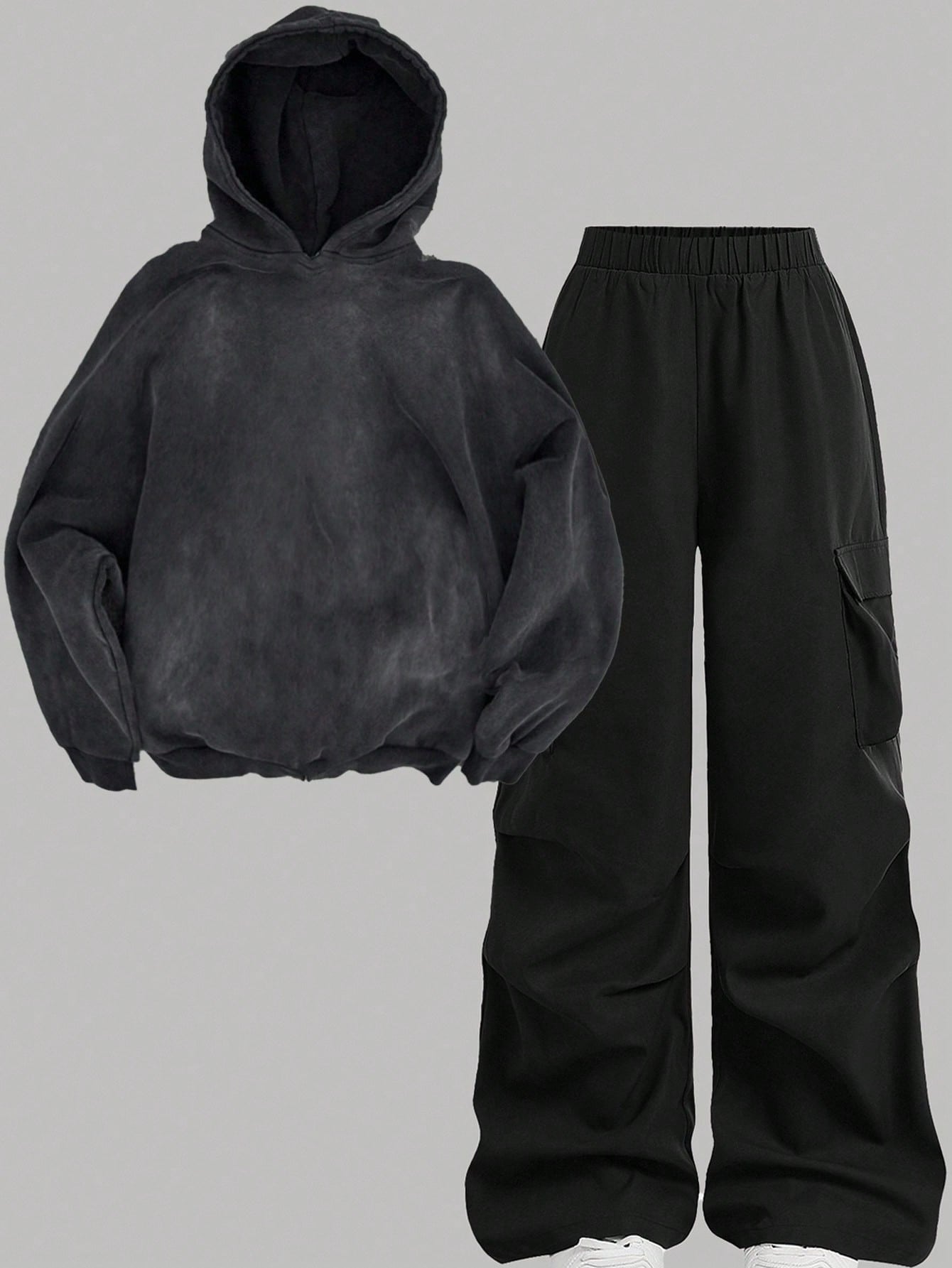 Girlism بلوزة هودي وبلوزة رياضية مجموعة للمراهقات