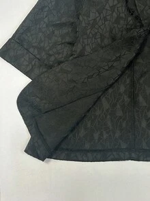 Franclia Women's Elegant Black Textured Suit Collar, Waist Slim Fit, Three-Quarter Sleeves Women's Jacket, Women's Suit Thin Jacketfall Clothes For Women Autumn  Winter Winter Clothes For Women Winter Clothes  Christmas New Year  Party Graduation Prom Cosplay Elegant Casual Luxury Going Out  Winter Winter Clothes For Women Elegant Fashionable Casual Commuting Business Office Daily Leisure All-Match Temperament Urban Teacher Professional Attire