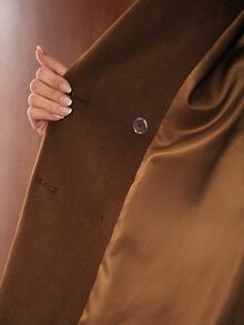 MOTF PREMIUM WOOL WOMEN'S ELEGANT BLEND MID-LENGTH COAT, AUTUMN/WINTER - Mocha Brown - View 8