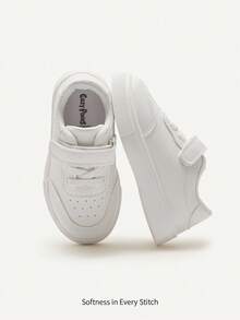 Cozy Pixies 1 Đôi giày thể thao đế mềm, nhẹ, thoải mái, thời trang, phù hợp cho mùa tựu trường, giày vải trắng cho bé - trắng - Xem 1