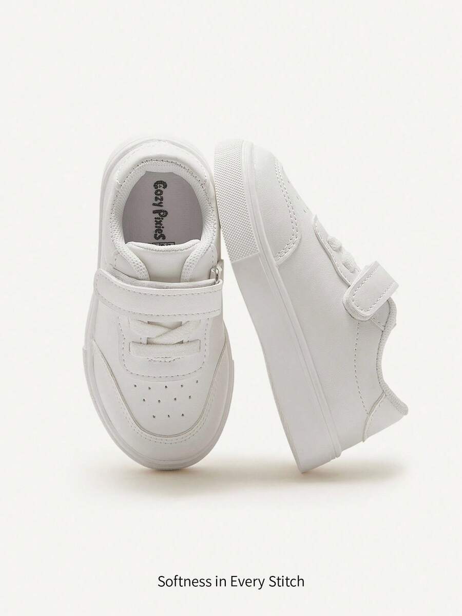 Cozy Pixies 1 Đôi giày thể thao đế mềm, nhẹ, thoải mái, thời trang, phù hợp cho mùa tựu trường, giày vải trắng cho bé - trắng - Xem 1