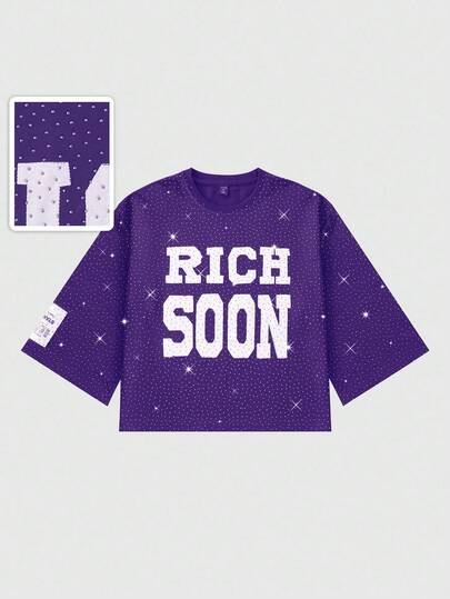 Street Life Men's Rhinestone Embroidered T-Shirt, 3/4 Sleeve