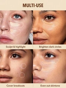 SHEGLAM 完美肌膚高遮瑕遮瑕膏-蜂蜜 20 色液體遮瑕刷保濕輕盈全天保濕遮瑕膏化妝品促銷遮瑕膏 品牌 美容 化妝 化妝品 適合女性與女孩 完美搭配冬季 Y2K 時尚 流行 生日禮物 假期 派對準備就緒 最佳顏色